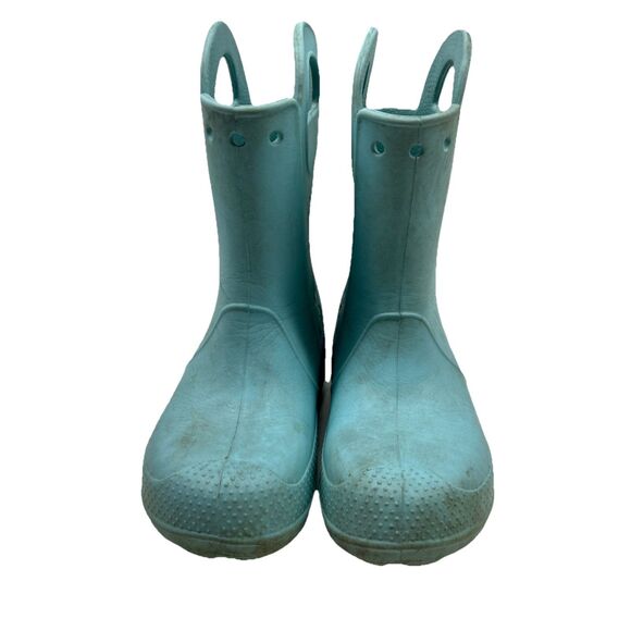 Kids Crocs Rain Boots Size J 2 Childrens Unisex Sky Blue Rainboots - Picture 2 of 11